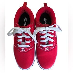 Heelys Red Canvas Kids Lace-Up Sneakers with White Laces